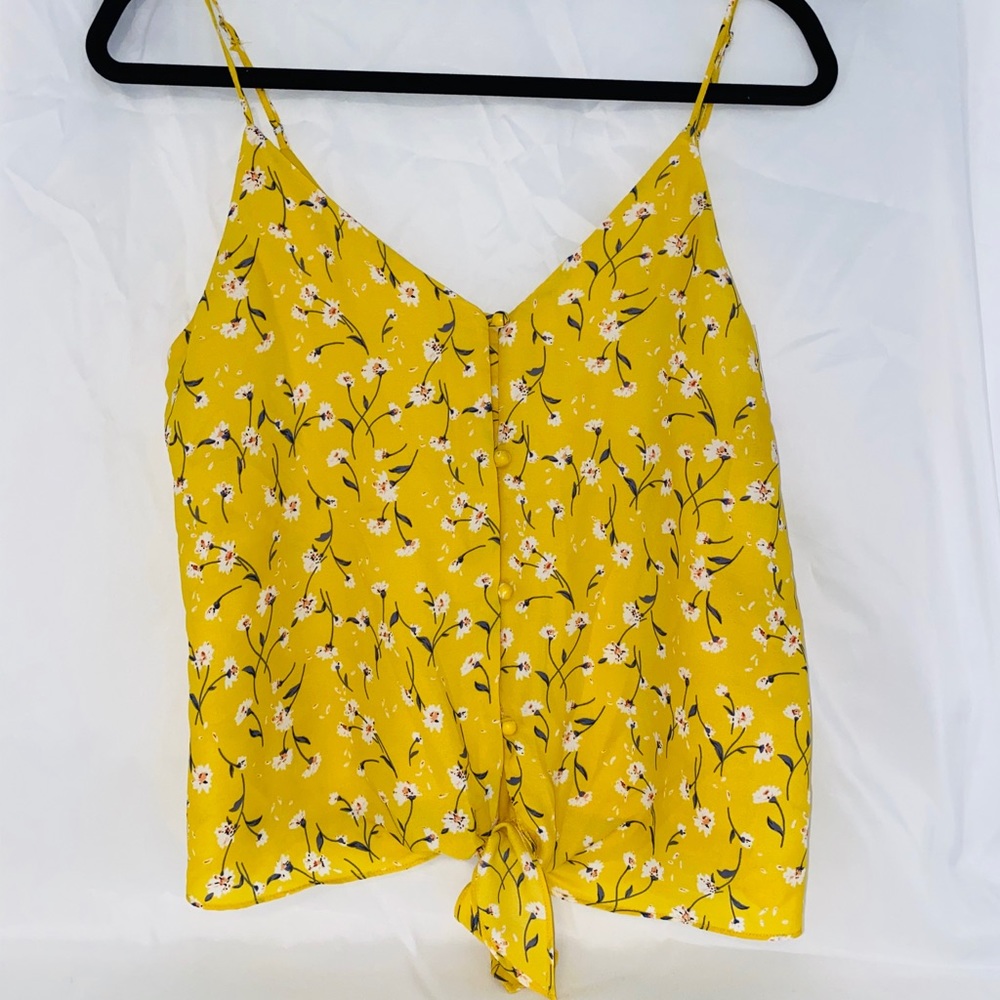 Yellow Floral Tank Top